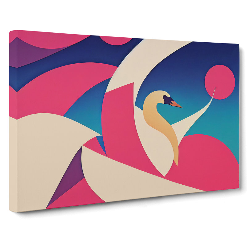 Swan Abstract Art Vol.3 - Wrapped Canvas, 40cm H x 60cm W x 3cm D