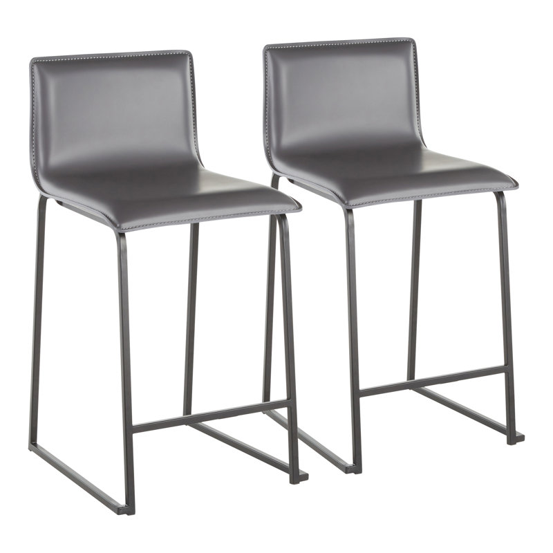 Tabouret Middlebrook, Gris, Noir, Tabouret de comptoir (siège d'une hauteur de 26 p