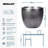 Concrete Effect Indoor Plant Pot, Indoor Planter with Metallic Looks, Small Flower Pot with Mesh Pattern D26.5 H24.5 cm, with Inner Top D22.5 cm, 13 litres-634636569