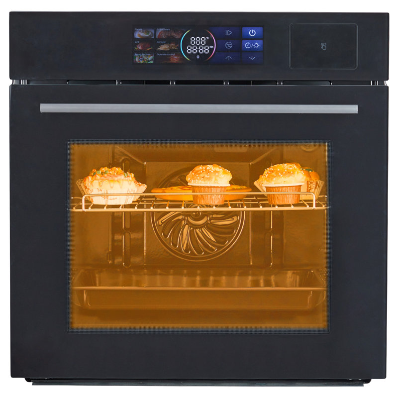 24" Black Electric Convection Wall Oven with LED Display