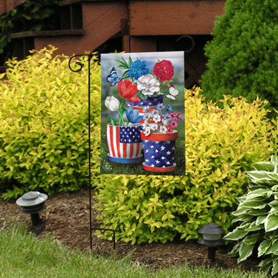 America In Bloom Patriotic Garden Flag