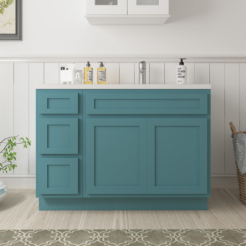 Base de meuble-lavabo simple 42 po seulement, Bleu sarcelle