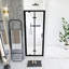 Porte de douche pivotante pliante à cadre double 30 po x 72 po, porte de douche pliante compacte, verre trempé transparent de 1/4 po avec poignée en acier inoxydable, noir mat