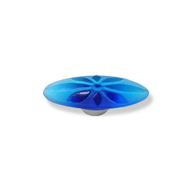 Poignée fleur 3-3 / 4 "Betsy Fields, Bleu clair