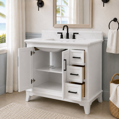Free Standing Bathroom Vanity with Quartz Top