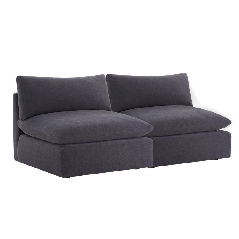 Canapé modulaire sans accoudoirs de 81 po Annabella, Chenille de performance en zinc Willow