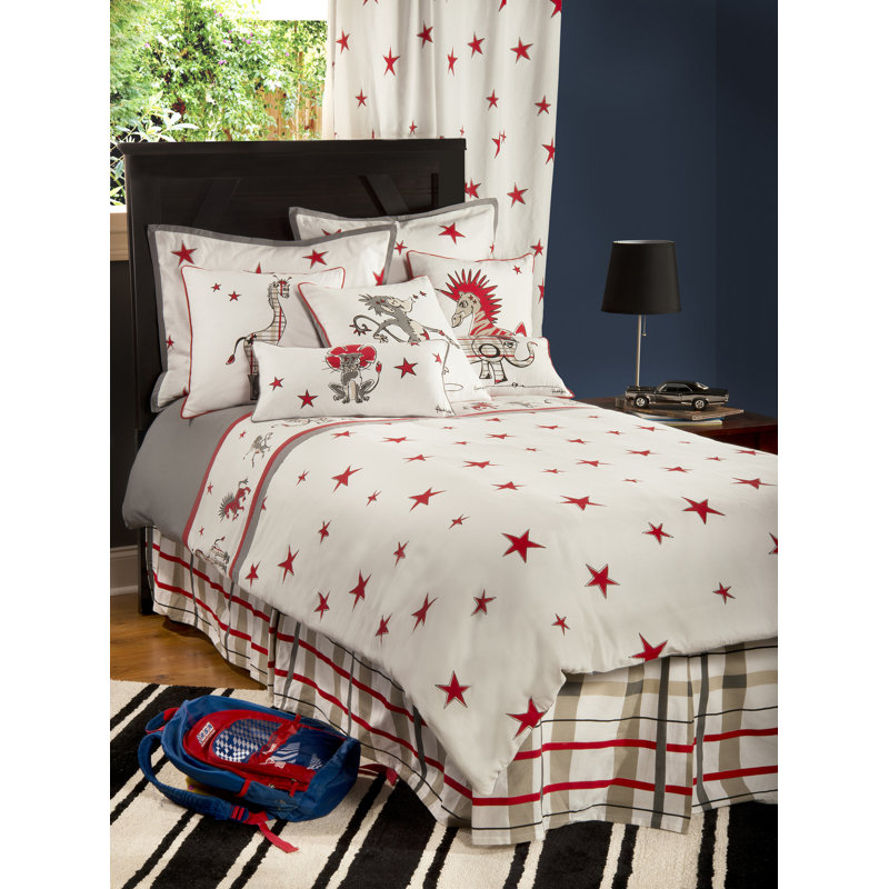 Boys Punk Animal Stars Bed Skirt, Full