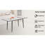 Table de salle à manger extensible, de 47 à 63 po, à thème en marbre blanc, de style industriel moderne pour une cuisine polyvalente, avec des pieds en métal noir mat pour une expérience épurée