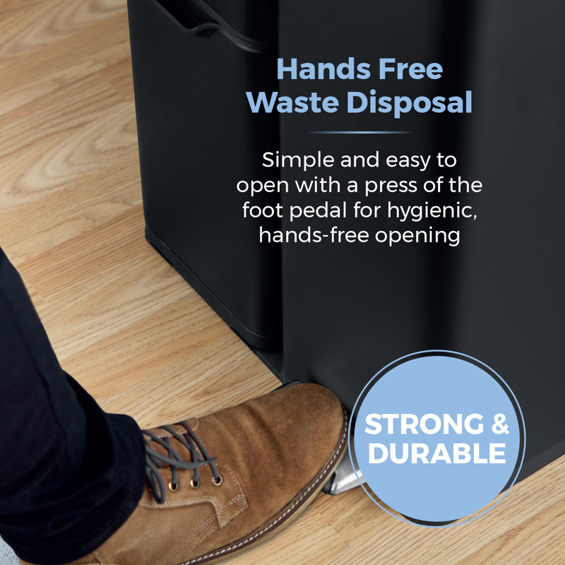 60 Litre Step On Recycling Bin, Black