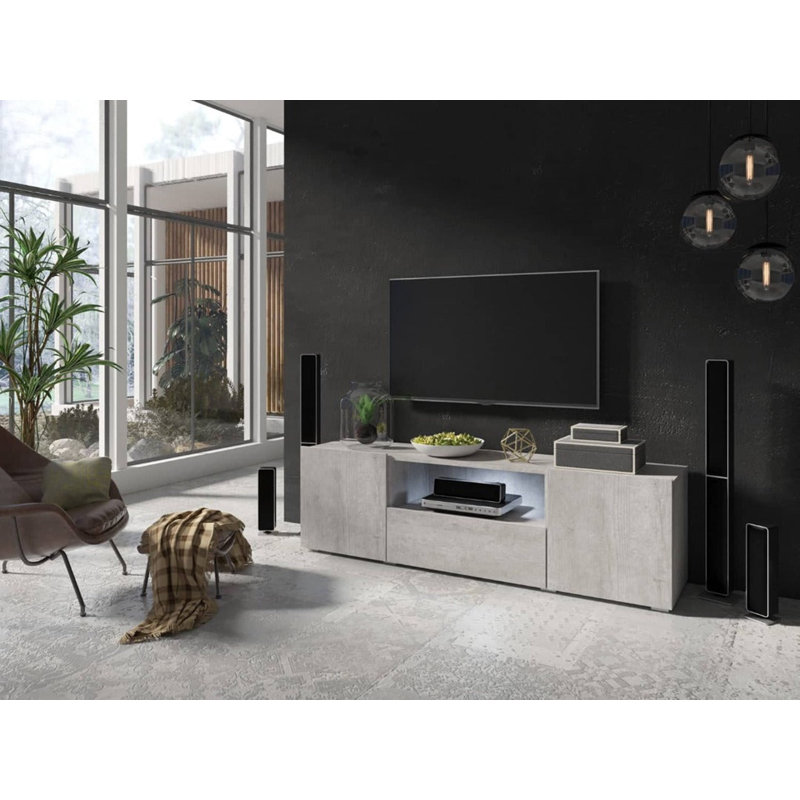 Unfinished TV Stand for TVs up to 70", Concrete Grey