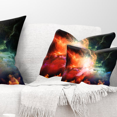 Colorful Nebulae - Abstract Printed Throw Pillow