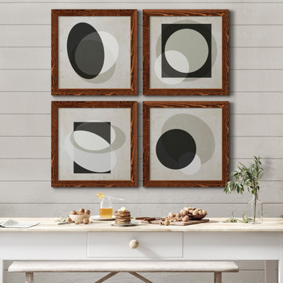 " Moderniste Neutre I " 4 - Pieces Painting Print