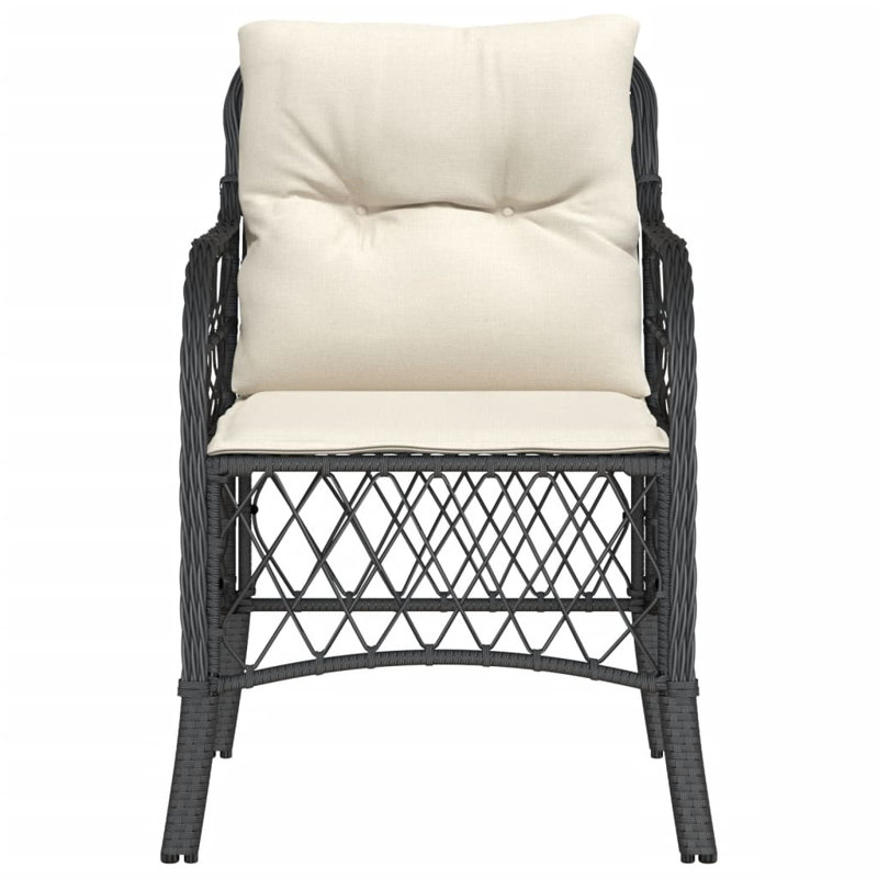 Chaises de patio avec coussins 2 pièces Lark Manor ™, Blanc, Noir