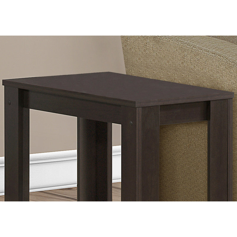 Rectangular Nightstand, Dark Brown Finish, Two - Tier, Bedside, Living Room Side Table, Bedroom