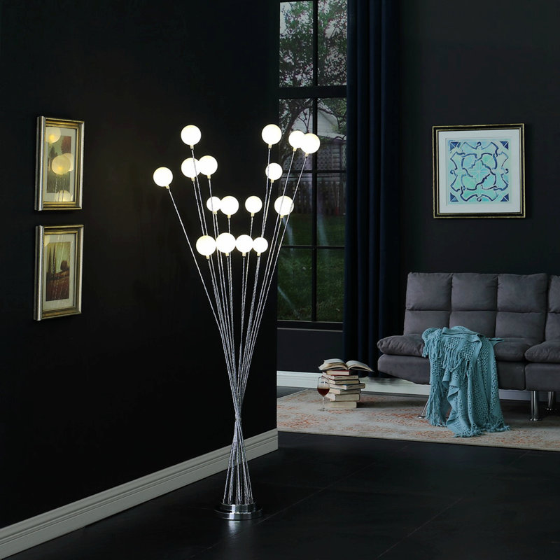 Macomb 61.5'' Novelty Floor Lamp, Silver
