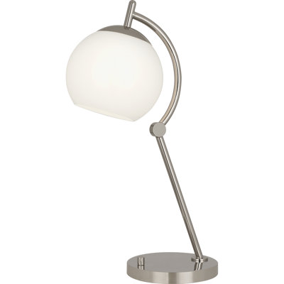 Élégante lampe de table avec abat-jour en verre blanc Srkashlteni | Luminaire moderne pour la décoration intérieure | Gradateur pleine gamme et conception écoénergétique