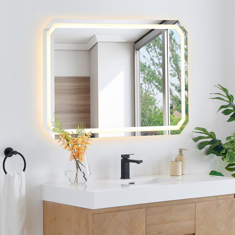 Miroir de salle de bain Jacquees Octogan, 30 po x 48 po