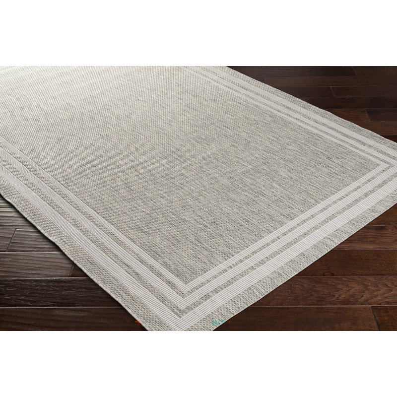 Indoor & Outdoor Traditionnal Boho Light Grey Rug, Rectangle 160 x 231cm