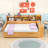Wooden Daybed with Twin Trundle, Storage Shelves-368865975-367056027