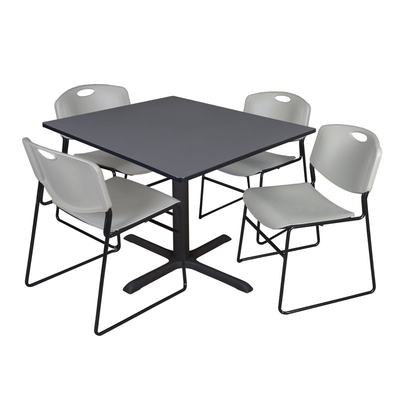 Table de salle à manger Neyland Cain, Gris, 29" H x 30" L x 30" W, Blue