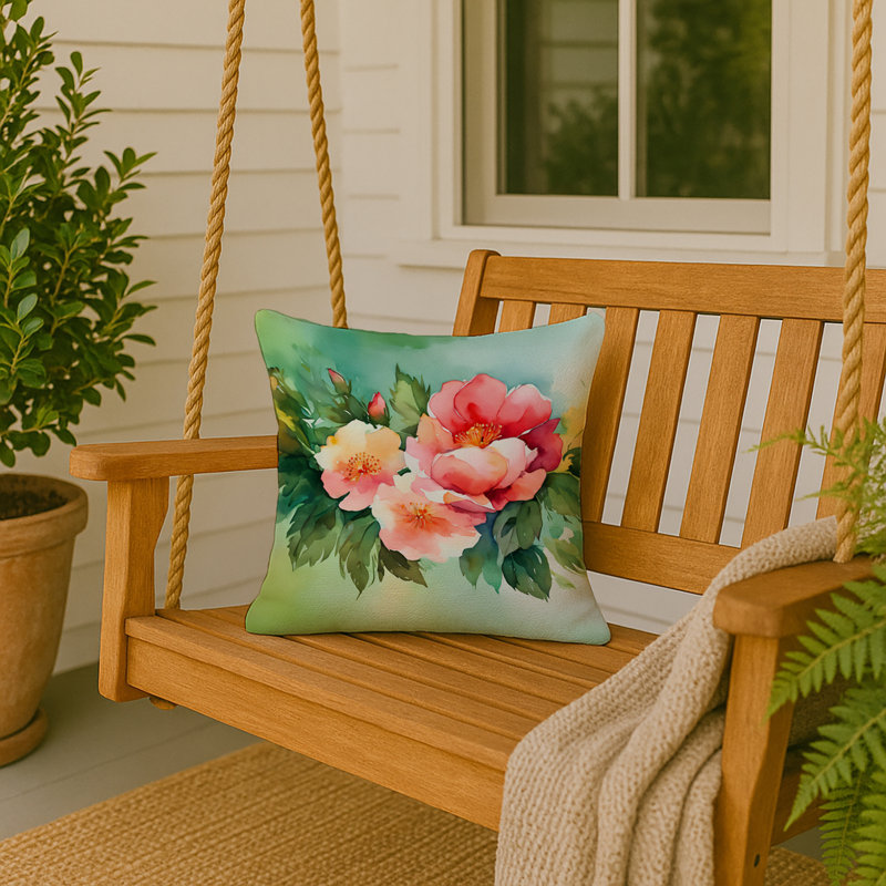 Coussin Georgia Cherokee Rose, Carré 18 po