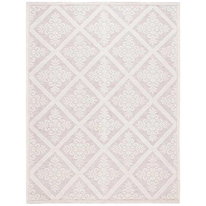 Vermont Hand Woven Wool Damask Rug, Rectangle 8' x 10'