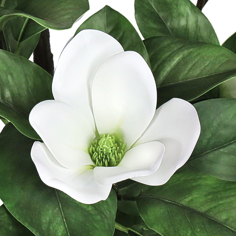Magnolia artificiel en pot, Blanc
