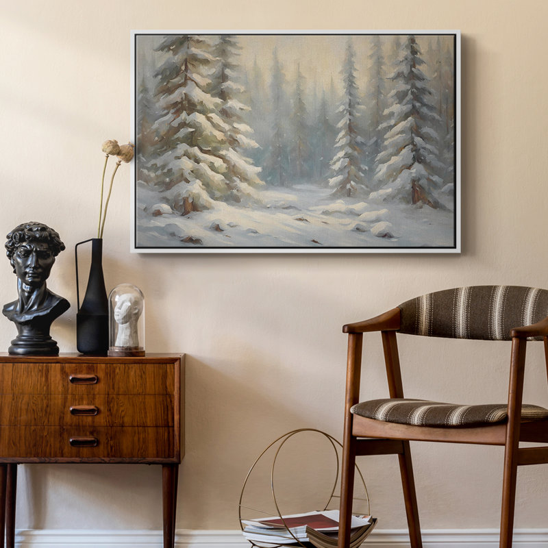 Paysage rétro CLCLXXVI, Toile avec cadre blanc, H 27 po x l 41 po x P 2 po