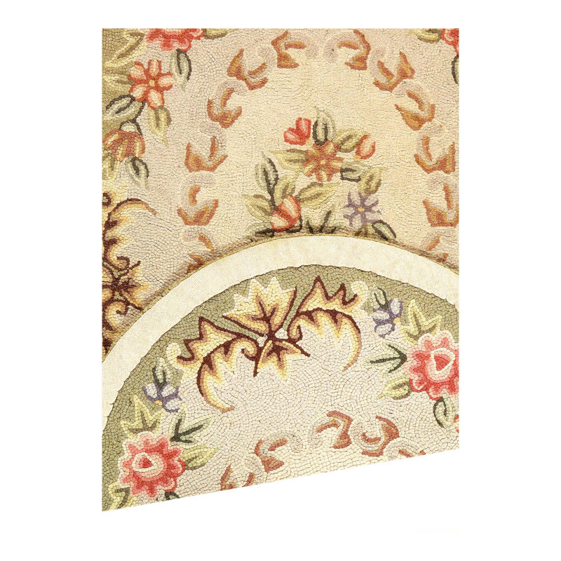 Meinhart Wool Oriental Area Rug in Ivory