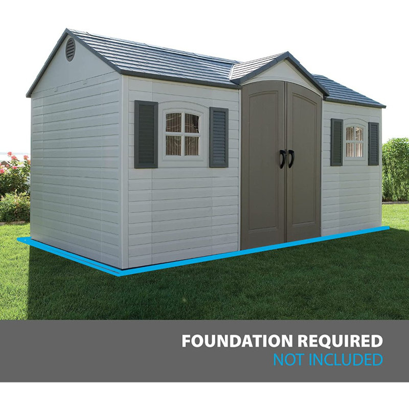 Lifetime 15 Ft. x 8 Ft. High-Density Polyethylene (Plastic) Outdoor Storage Shed with Steel-Reinforced Construction