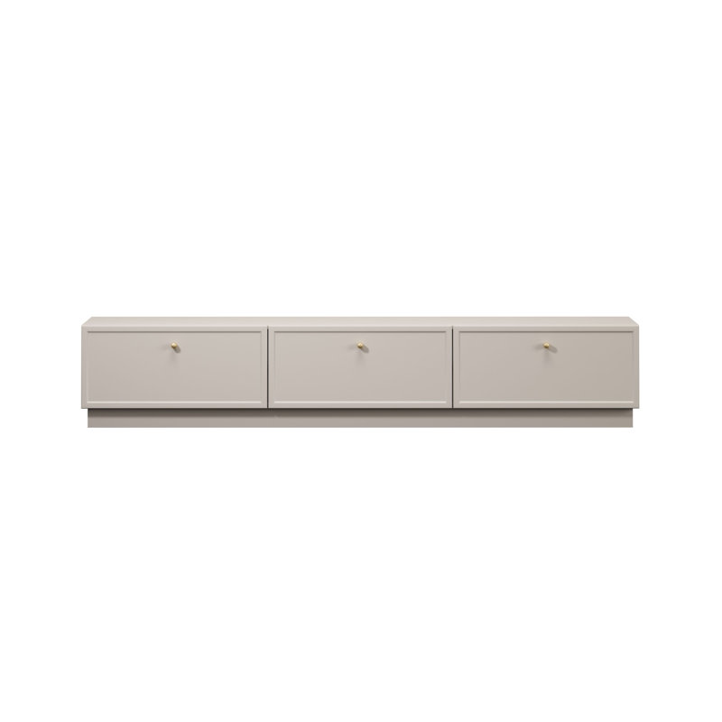 Bagga Unfinished TV Stand for TVs up to 77", Cream Beige/Gold