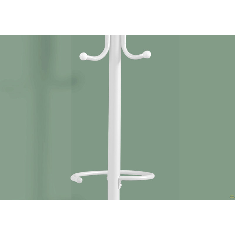 Portemanteau, portemanteau, autoportant, barre suspendue, 6 crochets, vestibule, h 68 po, chambre à coucher, métal blanc, contemporain, moderne