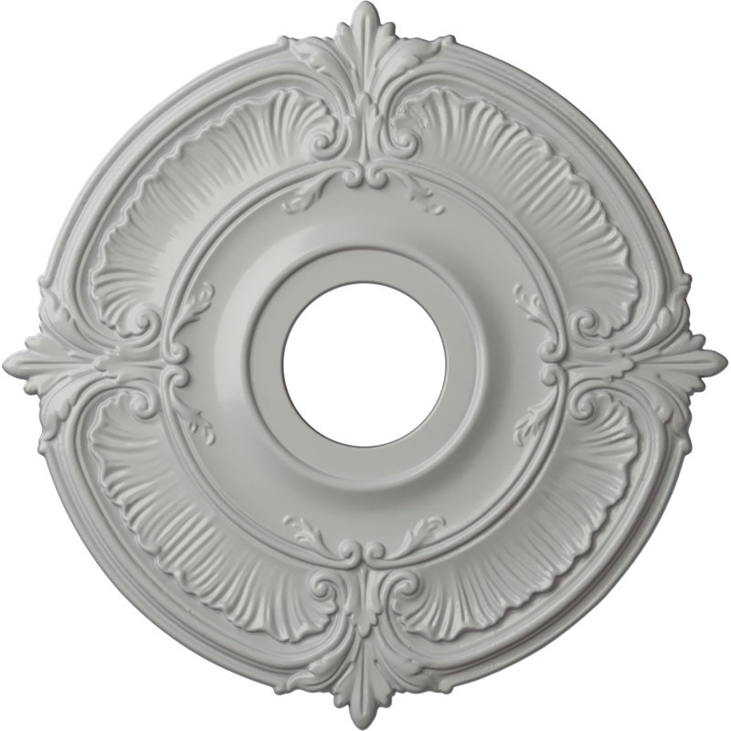 Hand-Painted Frost White Urethane Ceiling Medallion, 18"