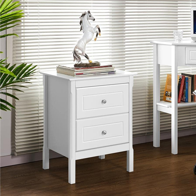 Lannion 48cm W Bedside Table, White