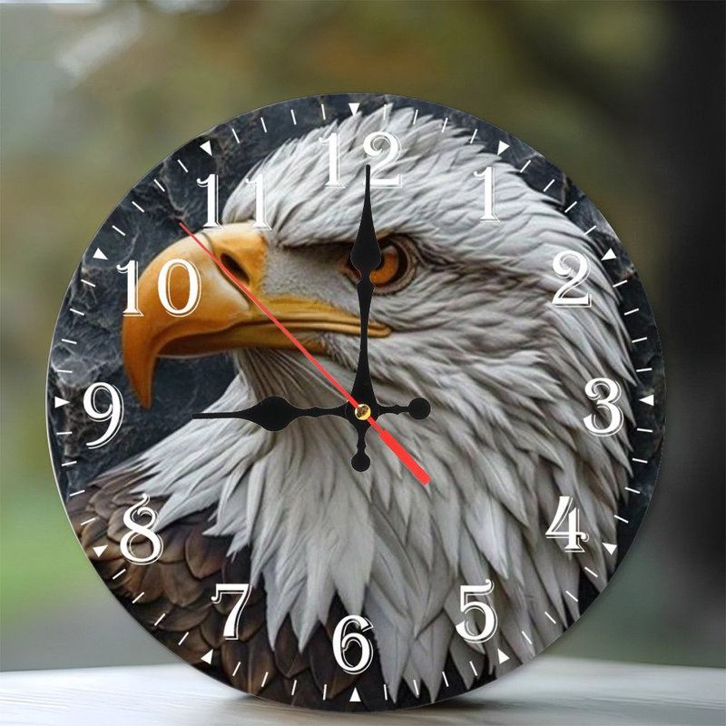 Horloge murale en bois 10 po, mouvement silencieux, à piles (piles AA non incluses), décor artistique, parfait pour les décorations