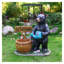 Charmante statue de jardin d'ours avec pot de fleurs - Sculpture d'extérieur peinte à la main pour décoration de jardin, de patio et de pelouse