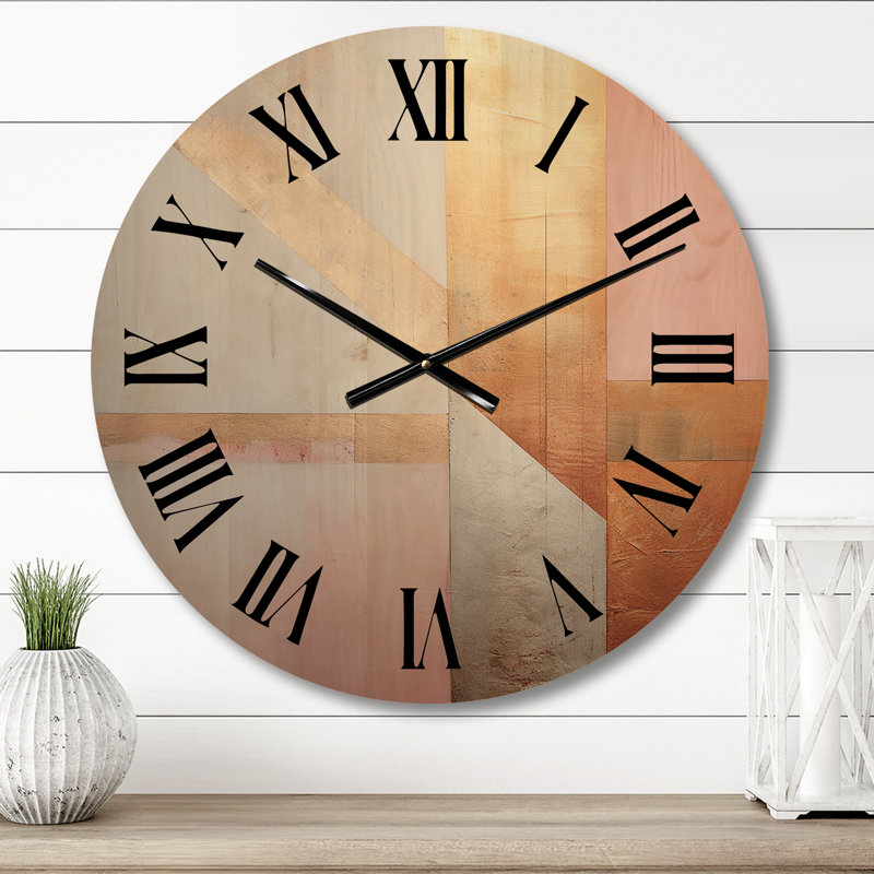 Horloge murale en bois massif Powersville, Petit