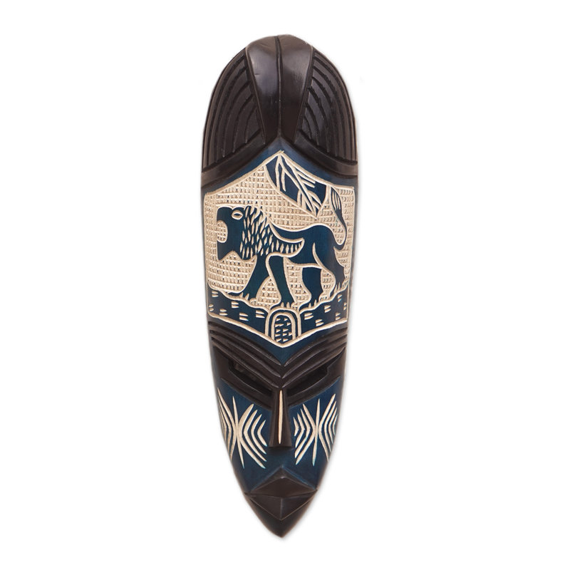 Masque de bois lion of ghana