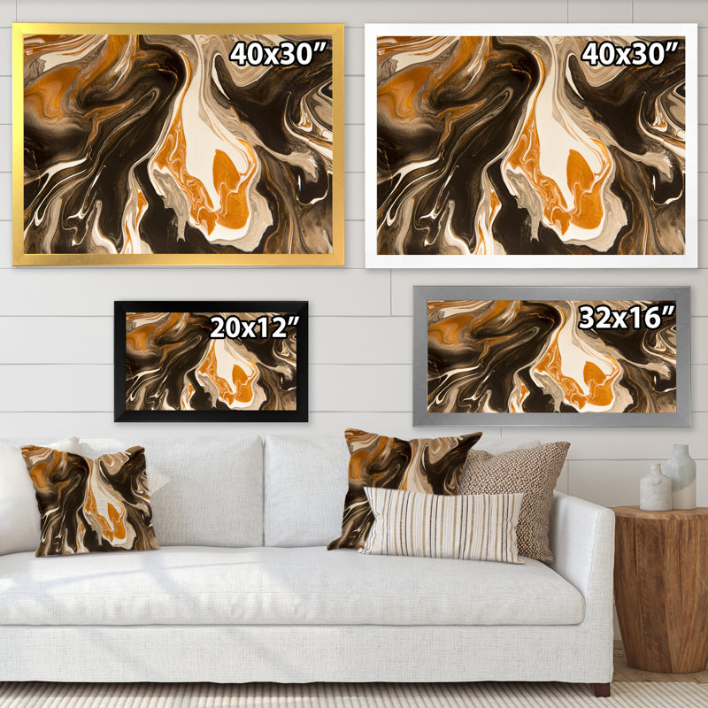 «Black Yellow Yellow», reproduction d'art sur toile, H 30 po x l 40 po, Toile à cadre d'angle fermé doré