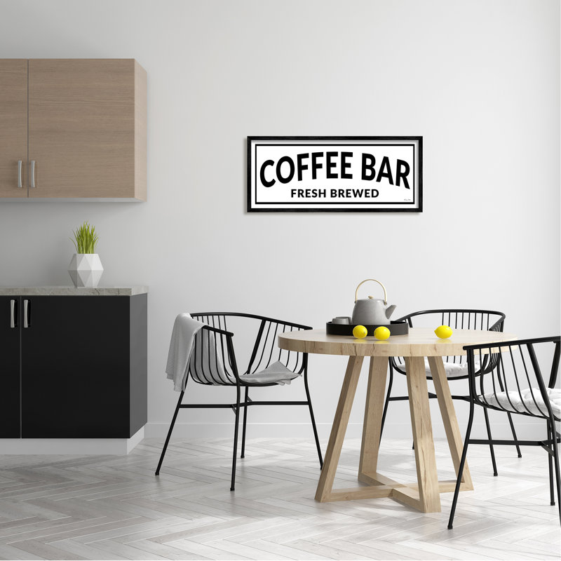 «Coffee Bar Typographie Minimal Style Cafe» par Susan Ball - Art textuel, H 13 po x l 30 po x P 1,5 po
