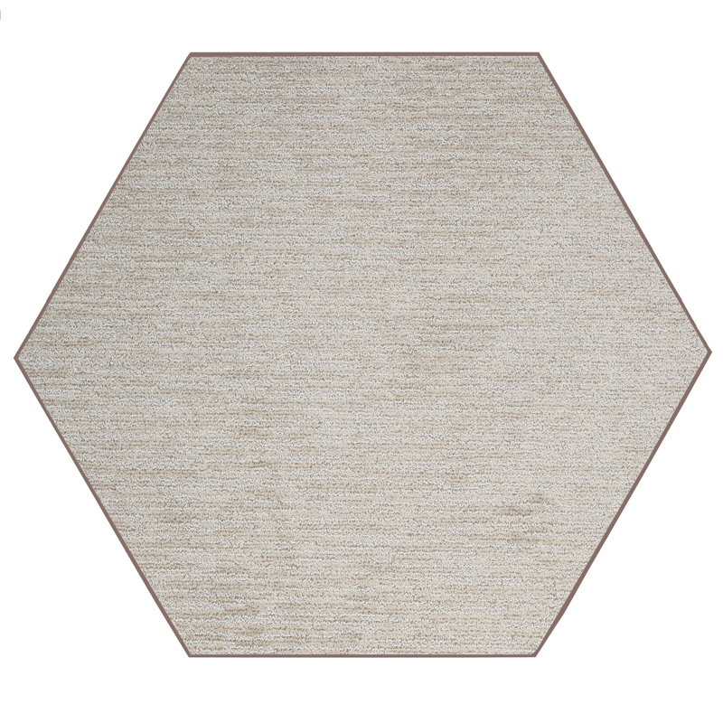 Tapis beige Jenise, Hexagone 7 pi