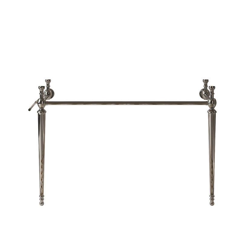 Pied de meuble-lavabo autoportant de 48 po en fer, sans lavabo et robinet, sans couvercle et drain de lavabo, chrome