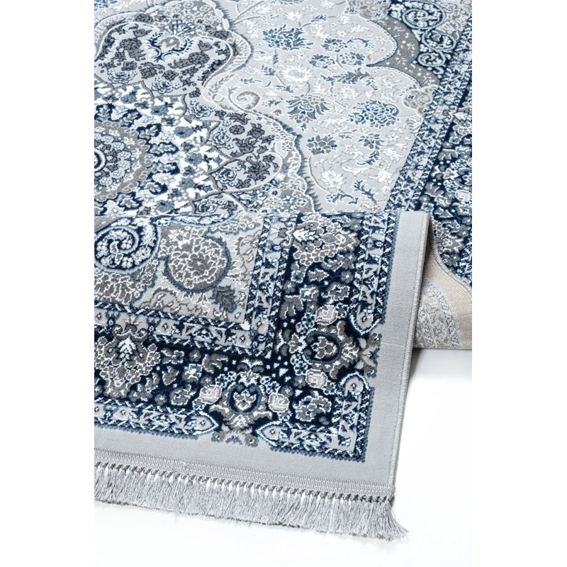 Rectangle Oriental Area Rug, Blue, Rectangle 80 x 150 cm