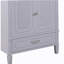 Meuble-lavabo 30 po avec lavabo style rétro, espace de rangement multifonctionnel, tablette de porte, porte à fermeture en douceur, gris