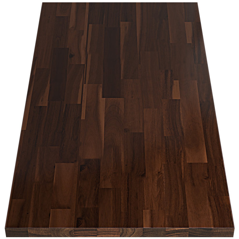 Plateau de table en bois d'acacia massif Husse, H 1 po x l 25 po x P 48 po, Bois espresso
