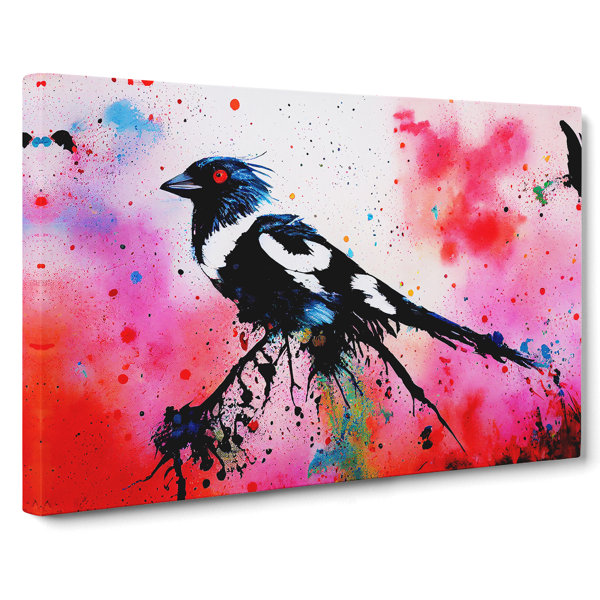 ClassicLiving Magpie Bird Splash Vol.3 Abstract - Wrapped Canvas ...