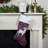 20" Black and Red Tartan Reindeer Christmas Stocking with Cuff