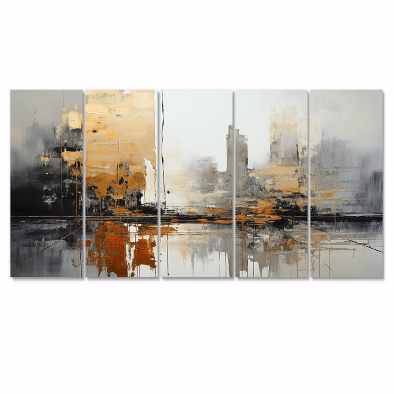 New York City Sunset - art mural urbain pour le salon 5 pièces, H 28 po x l 60 po