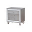 Tiroir 2 tiroirs en bois avec bordure miroir, argent