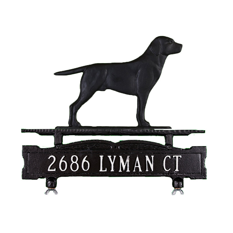 1-Line Mailbox Sign, Yes, Satin Black